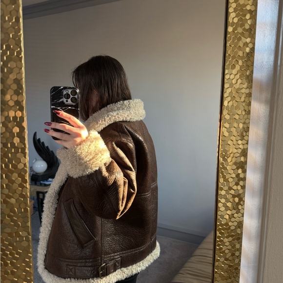 Mango Oversize Shearling Jacket - Picture 3 of 6